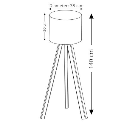 Lampada da terra AYD 1xE27/40W/230V rosa/beige