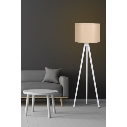 Lampada da terra AYD 1xE27/60W/230V beige/bianca