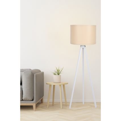 Lampada da terra AYD 1xE27/60W/230V beige/bianca