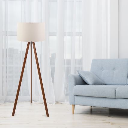 Lampada da terra AYD 1xE27/60W/230V beige/marrone