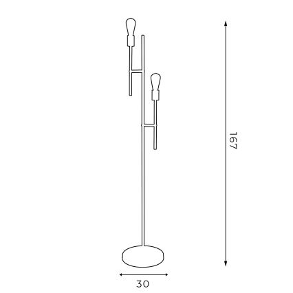 Lampada da terra CARTAGO 2xE27/60W/230V nero