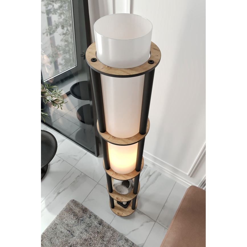Lampada da terra con mensole NOTO 1xE27/40W/230V beige/nera