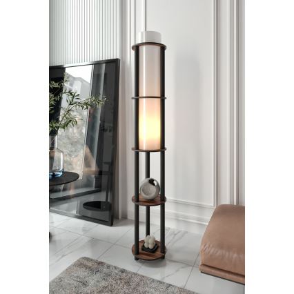 Lampada da terra con mensole NOTO 1xE27/40W/230V marrone/nera
