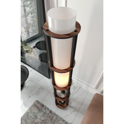 Lampada da terra con mensole NOTO 1xE27/40W/230V marrone/nera