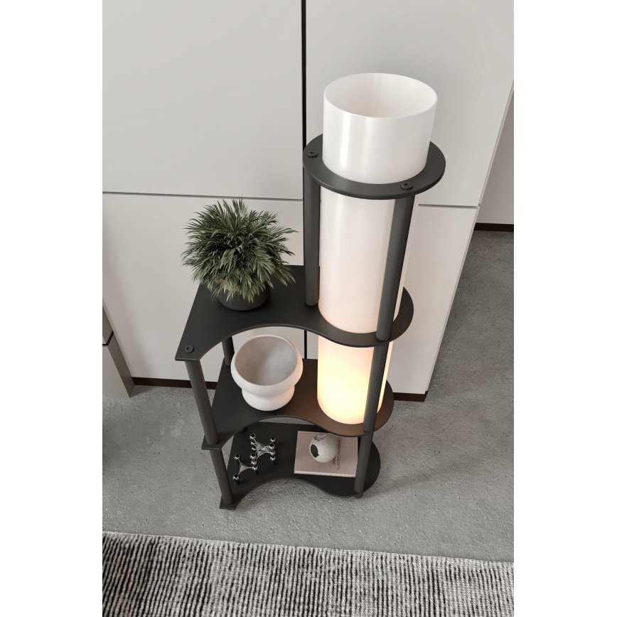 Lampada da terra con mensole NOTO 1xE27/40W/230V nera