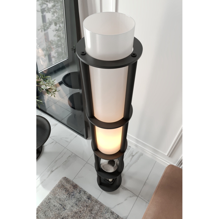Lampada da terra con mensole NOTO 1xE27/40W/230V nera