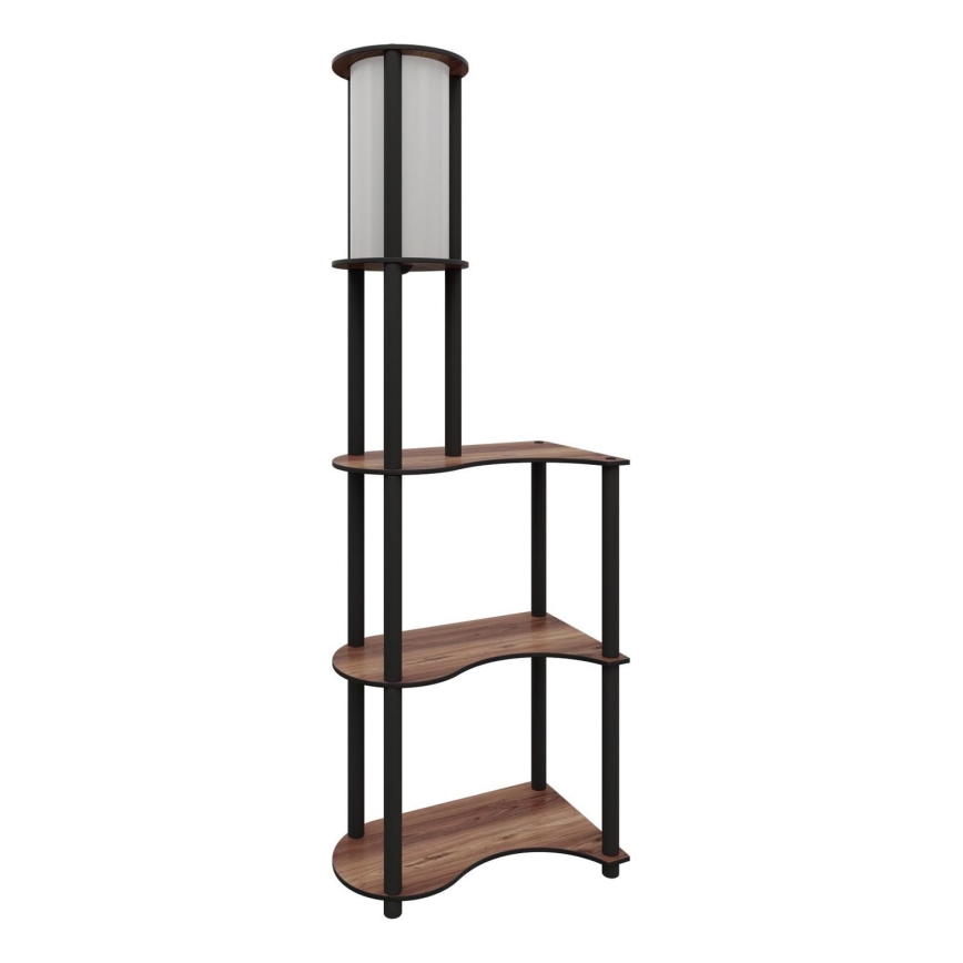 Lampada da terra con ripiani 1xE27/40W/230V 140 cm nero/marrone