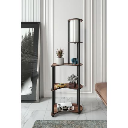Lampada da terra con ripiani 1xE27/40W/230V 140 cm nero/marrone
