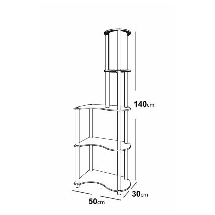 Lampada da terra con ripiani 1xE27/40W/230V 140 cm nero/marrone