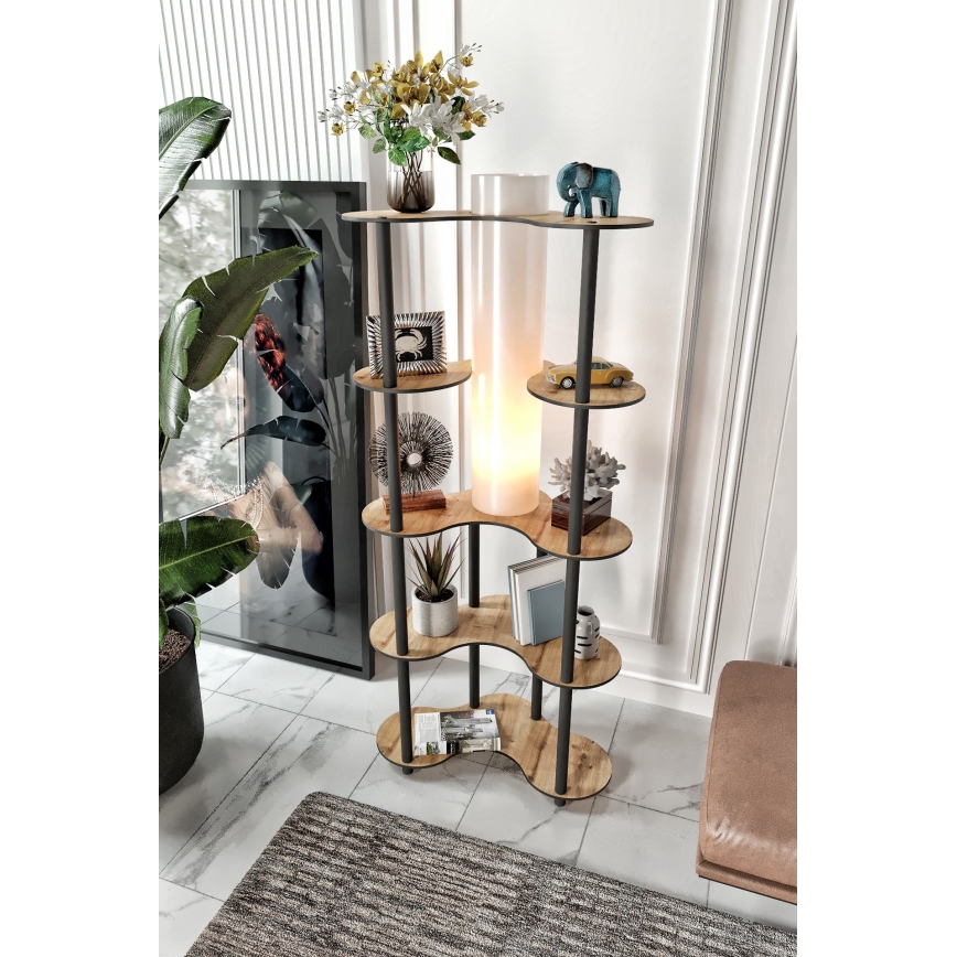 Lampada da terra con ripiani 1xE27/40W/230V 150 cm nero/beige