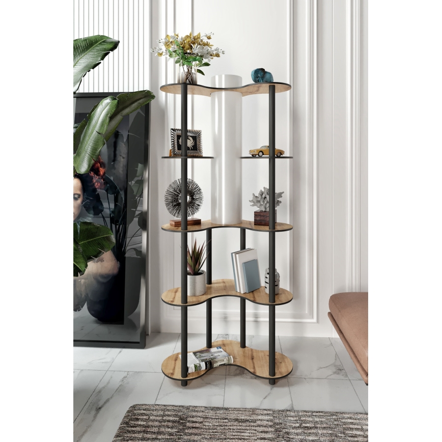 Lampada da terra con ripiani 1xE27/40W/230V 150 cm nero/beige
