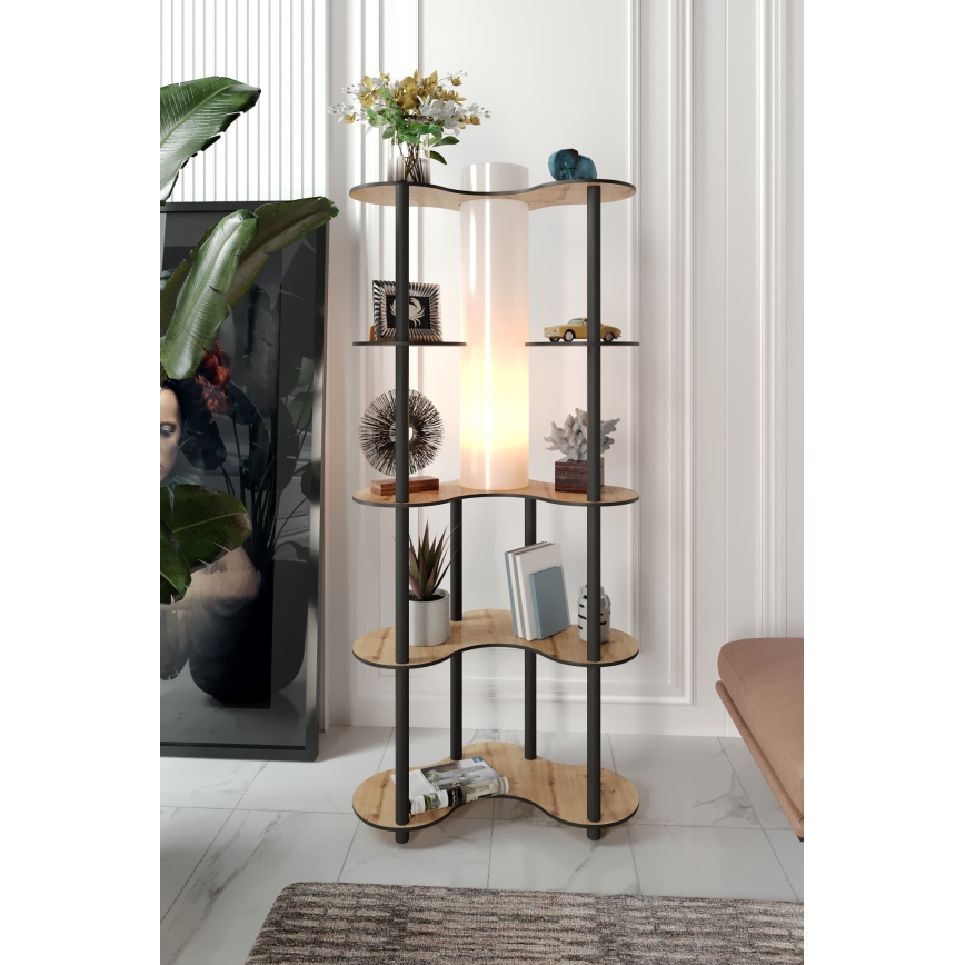 Lampada da terra con ripiani 1xE27/40W/230V 150 cm nero/beige