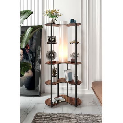 Lampada da terra con ripiani 1xE27/40W/230V 150 cm nero/marrone