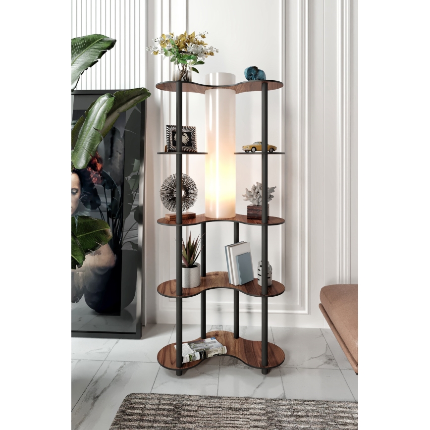 Lampada da terra con ripiani 1xE27/40W/230V 150 cm nero/marrone