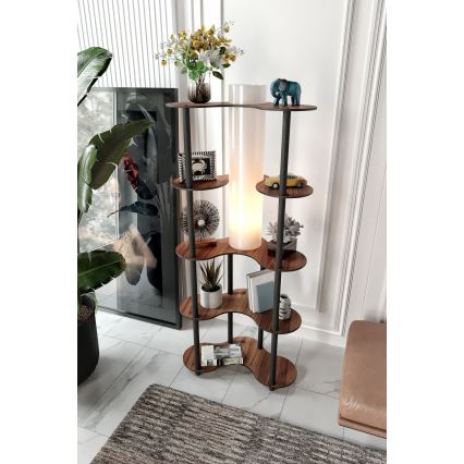 Lampada da terra con ripiani 1xE27/40W/230V 150 cm nero/marrone