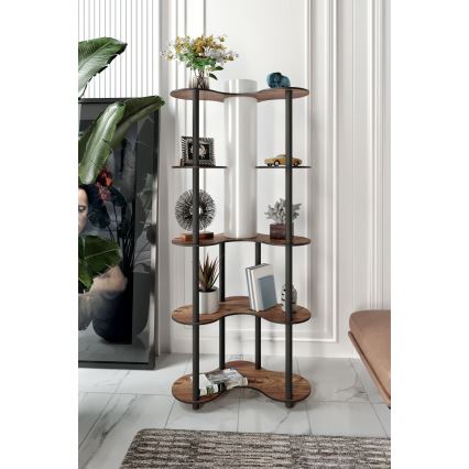 Lampada da terra con ripiani 1xE27/40W/230V 150 cm nero/marrone