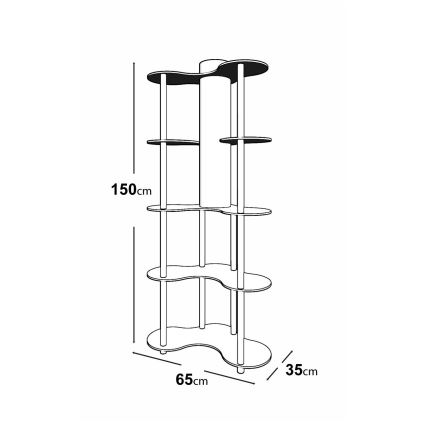 Lampada da terra con ripiani 1xE27/40W/230V 150 cm nero/marrone