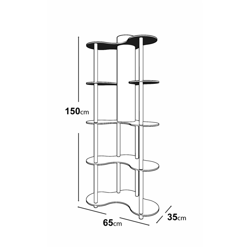Lampada da terra con ripiani 1xE27/40W/230V 150 cm nero/marrone