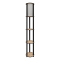 Lampada da terra con ripiani 1xE27/40W/230V 150 cm nero/marrone