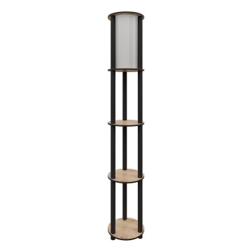 Lampada da terra con ripiani 1xE27/40W/230V 150 cm nero/marrone