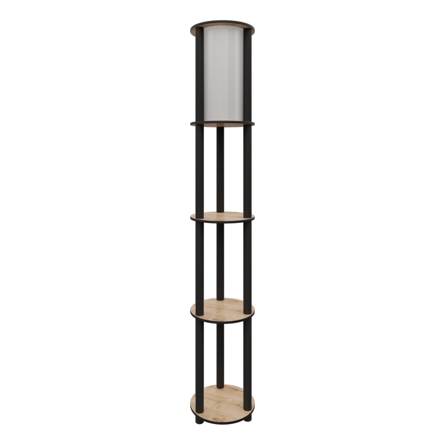 Lampada da terra con ripiani 1xE27/40W/230V 150 cm nero/marrone
