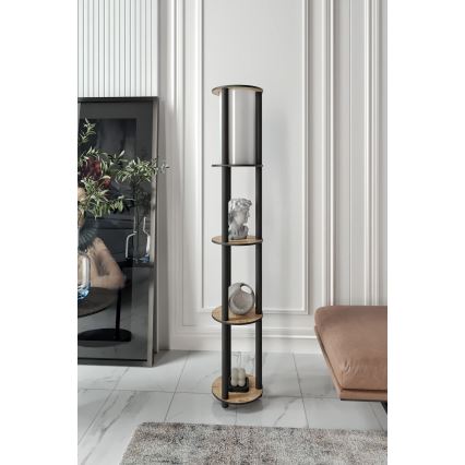 Lampada da terra con ripiani 1xE27/40W/230V 150 cm nero/marrone
