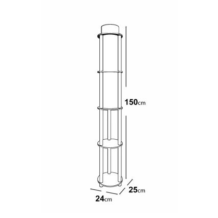 Lampada da terra con ripiani 1xE27/40W/230V 150 cm nero/marrone