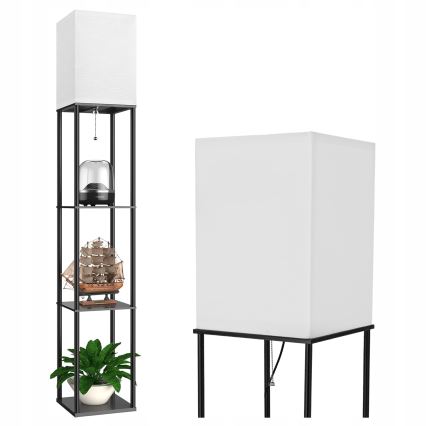Lampada da terra con ripiani 1xE27/40W/230V 160 cm nero/bianco