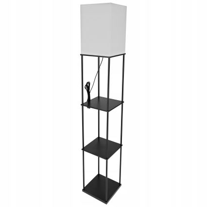 Lampada da terra con ripiani 1xE27/40W/230V 160 cm nero/bianco