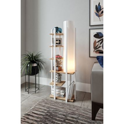 Lampada da terra con ripiani MODA DOR 1xE27/40W/230V bianco/marrone