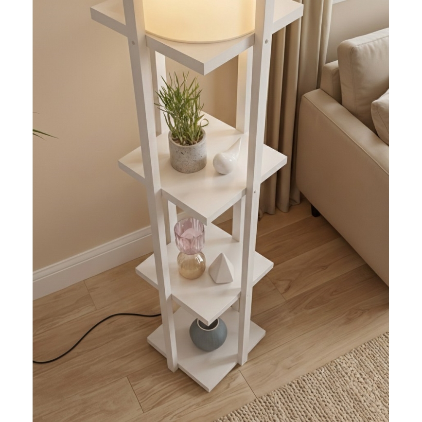 Lampada da terra con ripiani NORA 1xE27/40W/230V bianco
