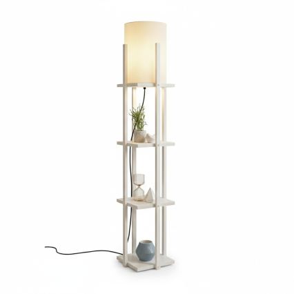 Lampada da terra con ripiani NORA 1xE27/40W/230V bianco