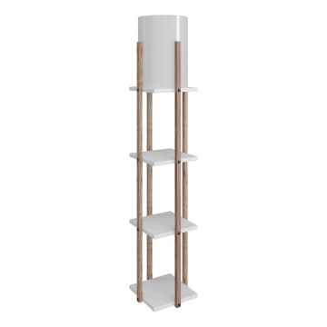 Lampada da terra con ripiani NORA 1xE27/40W/230V marrone/bianco