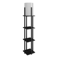 Lampada da terra con ripiani NORA 1xE27/40W/230V nero