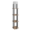Lampada da terra con ripiani NORA 1xE27/40W/230V nero/marrone