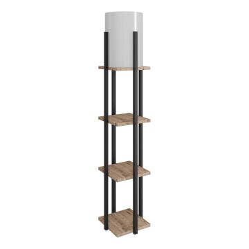 Lampada da terra con ripiani NORA 1xE27/40W/230V nero/marrone
