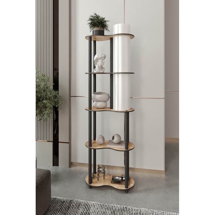 Lampada da terra con ripiani NOTO 1xE27/40W/230V beige/nera