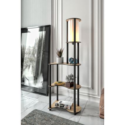 Lampada da terra con ripiani NOTO 1xE27/40W/230V beige/nera