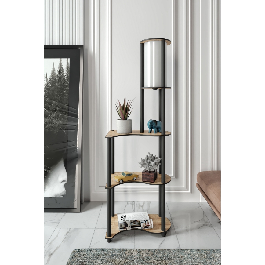 Lampada da terra con ripiani NOTO 1xE27/40W/230V beige/nera