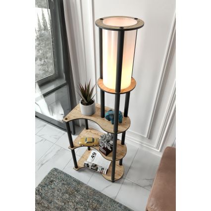 Lampada da terra con ripiani NOTO 1xE27/40W/230V beige/nera