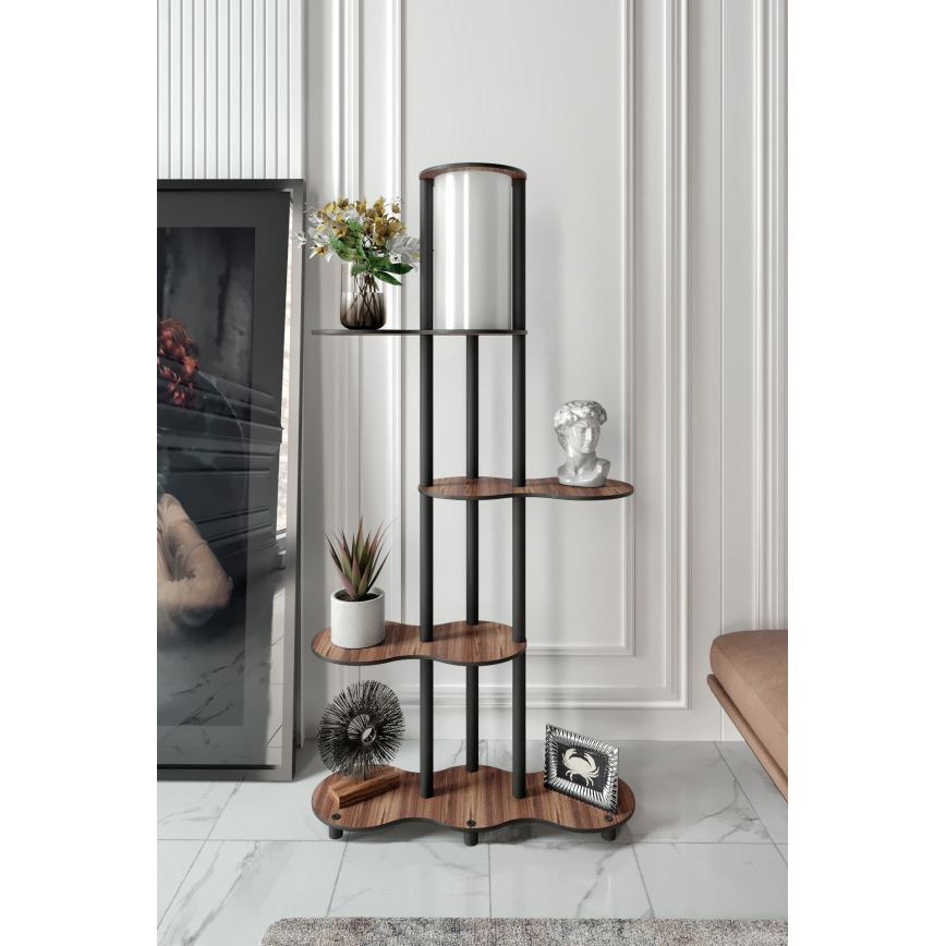 Lampada da terra con ripiani NOTO 1xE27/40W/230V marrone/nera