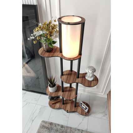 Lampada da terra con ripiani NOTO 1xE27/40W/230V marrone/nera