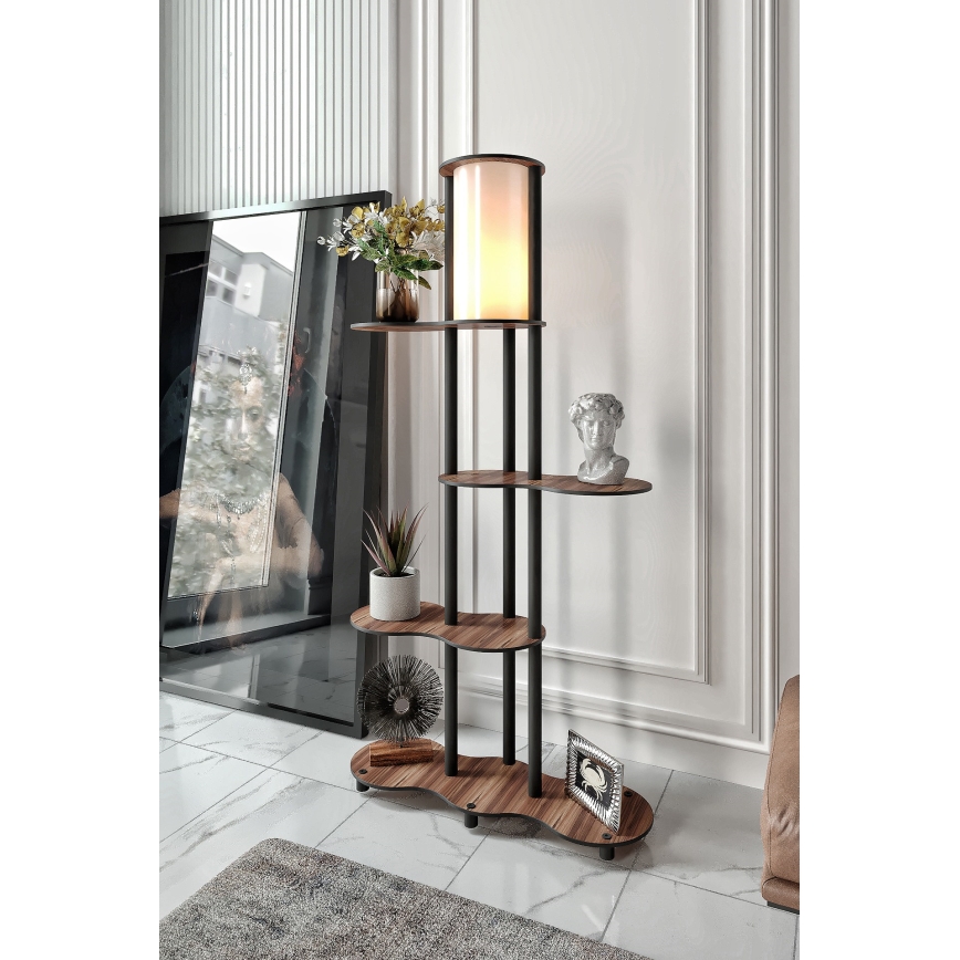 Lampada da terra con ripiani NOTO 1xE27/40W/230V marrone/nera
