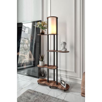 Lampada da terra con ripiani NOTO 1xE27/40W/230V marrone/nero