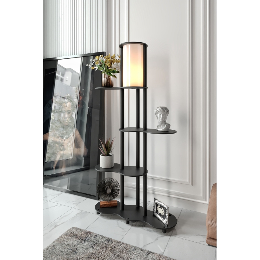 Lampada da terra con ripiani NOTO 1xE27/40W/230V nera
