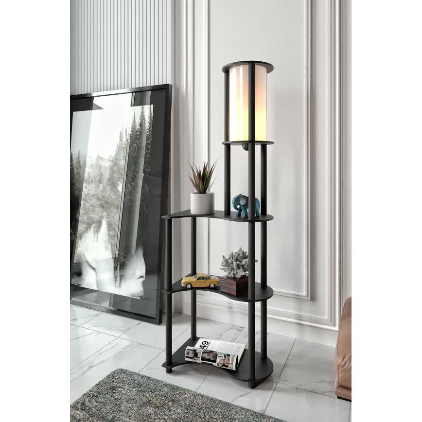 Lampada da terra con ripiani NOTO 1xE27/40W/230V nera