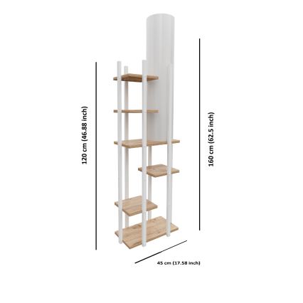 Lampada da terra con ripiani VOGUE 1xE27/40W/230V 160 cm bianco