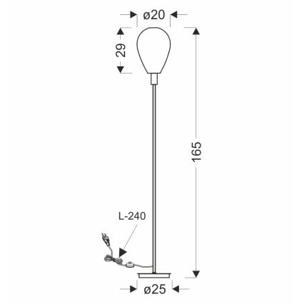 Lampada da terra DENSO 1xG9/5W/230V nero cromato