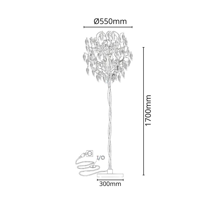 Lampada da terra di cristallo 5xG9/40W/230V nero