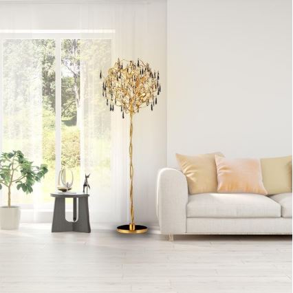Lampada da terra di cristallo 5xG9/40W/230V oro